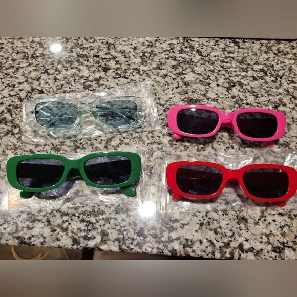 Multicolor rectangular fashion sunglasses - Picture 1 of 14